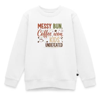 Unordentliches Brötchen, Kaffee gewonnen - Kinder Premium Organic Sweatshirt - Weiß - Vorne - AI Model Kid Male (0cm)