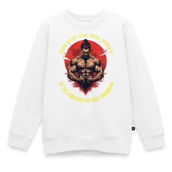 Douleur-Résistance - Sweat Premium enfant bio - blanc - Devant - AI Model Kid Male (0cm)