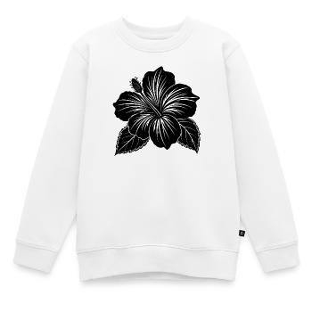 Fleur d’hibiscus - Sweat Premium enfant bio - blanc - Devant - AI Model Kid Male (0cm)