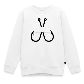 Fischhaken-Name Monogramm - Kinder Premium Organic Sweatshirt - Weiß - Vorne - AI Model Kid Male (0cm)