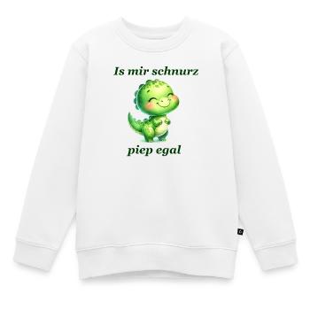 Schnurz piep egal Lustiger Spruch süßer Dino - Kinder Premium Organic Sweatshirt - Weiß - Vorne - AI Model Kid Male (0cm)
