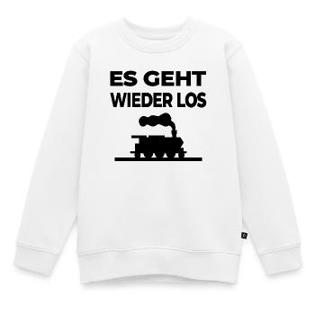 Dampflok - Kinder Premium Organic Sweatshirt - Weiß - Vorne - AI Model Kid Male (0cm)