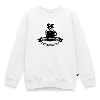 Kaffee & Kontostand Motiv - Kinder Premium Organic Sweatshirt - Weiß - Vorne - AI Model Kid Male (0cm)
