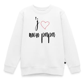 J'aime mon papa Cadeaux  - Sweat Premium enfant bio - blanc - Devant - AI Model Kid Male (0cm)