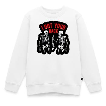 Ich hab deinen Rücken, Skelette - Kinder Premium Organic Sweatshirt - Weiß - Vorne - AI Model Kid Male (0cm)