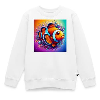 Poisson-clown - Sweat Premium enfant bio - blanc - Devant - AI Model Kid Male (0cm)