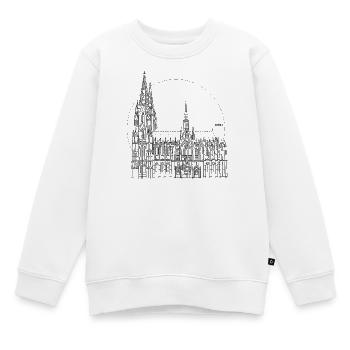 Köln Dom – Line Art PLZ - Kinder Premium Organic Sweatshirt - Weiß - Vorne - AI Model Kid Male (0cm)