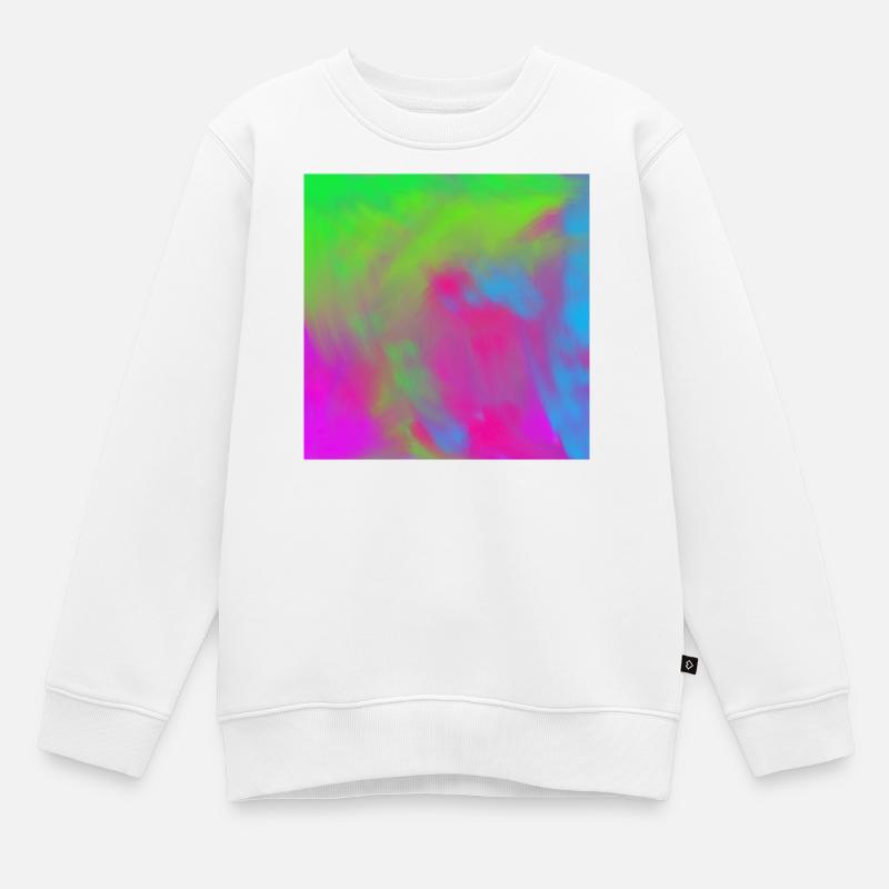 Explosion de gradient de colorant néon vif - Sweat Premium enfant bio - blanc