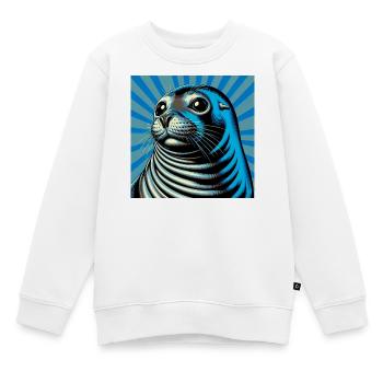 seal - Kids Premium Organic Sweatshirt - white - Front - AI Model Kid Male (0cm)