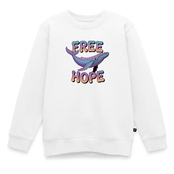 FREE HOPE: Hope/ Timmy the humpback whale in the Baltic Sea - Kids Premium Organic Sweatshirt - white - Front - AI Model Kid Male (0cm)