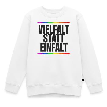 Vielfalt statt Einfalt – Regenbogen / Gay, CSD - Kinder Premium Organic Sweatshirt - Weiß - Vorne - AI Model Kid Male (0cm)