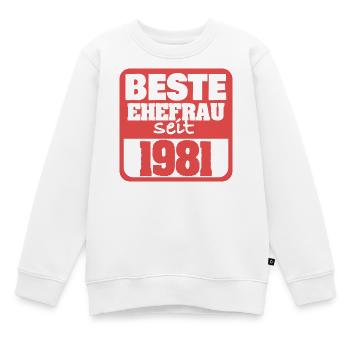 Ehe 1981 - Kinder Premium Organic Sweatshirt - Weiß - Vorne - AI Model Kid Male (0cm)