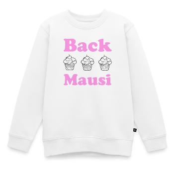 Back Mausi – Lustiges Geschenk Backen & Konditorin - Kinder Premium Organic Sweatshirt - Weiß - Vorne - AI Model Kid Male (0cm)