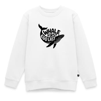 WHALE FIRST • EGO LAST #3 - Kids Premium Organic Sweatshirt - white - Front - AI Model Kid Male (0cm)