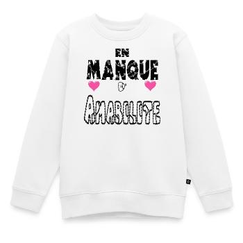  En Manque d'Amabilité - Sweat Premium enfant bio - blanc - Devant - AI Model Kid Male (0cm)