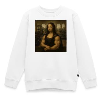Mona Lifta Leonardo Da Vinci Lustiges Gewichtheben - Kinder Premium Organic Sweatshirt - Weiß - Vorne - AI Model Kid Male (0cm)