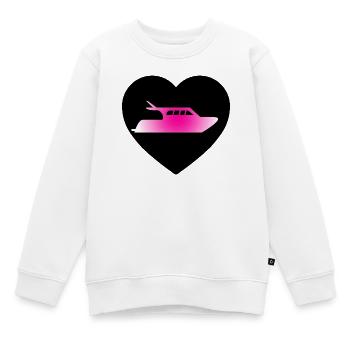Motorboot - Kinder Premium Organic Sweatshirt - Weiß - Vorne - AI Model Kid Male (0cm)