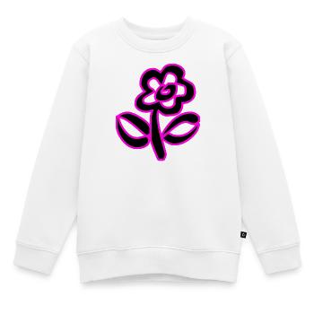 Blumen - Kinder Premium Organic Sweatshirt - Weiß - Vorne - AI Model Kid Male (0cm)