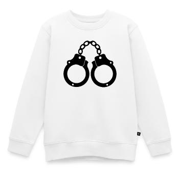 Menottes - Sweat Premium enfant bio - blanc - Devant - AI Model Kid Male (0cm)