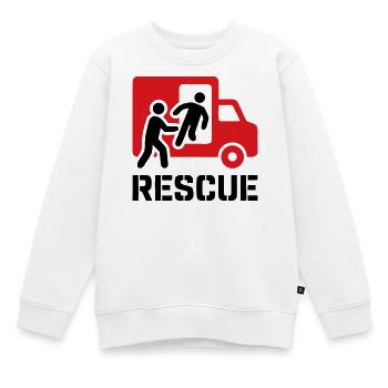 Opérations de secours et de secours - Sweat Premium enfant bio - blanc - Devant - AI Model Kid Male (0cm)