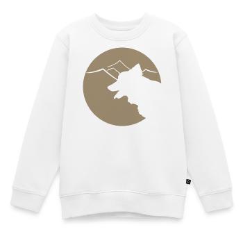 Hundsilhouette im Gebirge oder Dünen - Kinder Premium Organic Sweatshirt - Weiß - Vorne - AI Model Kid Male (0cm)