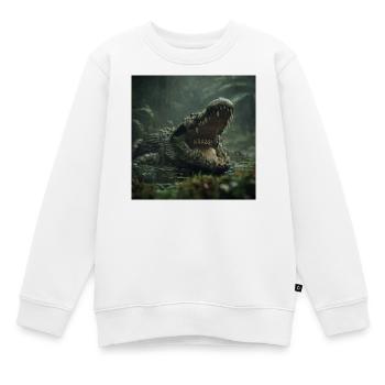 KRASS! Das wilde Krokodil - Kinder Premium Organic Sweatshirt - Weiß - Vorne - AI Model Kid Male (0cm)