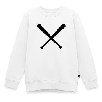 Gekreuzte Baseballschläger - Kinder Premium Organic Sweatshirt - Weiß - Vorne - AI Model Kid Male (0cm)
