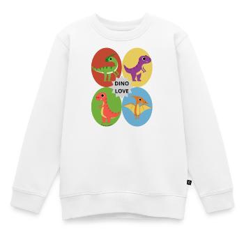 Süße Dinosaurierfreunde – buntes Dino-Kids-Shirt - Kinder Premium Organic Sweatshirt - Weiß - Vorne - AI Model Kid Male (0cm)