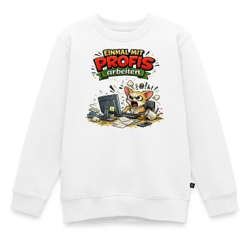 Einmal mit Profis arbeiten - Arbeit Handwerk - Kinder Premium Organic Sweatshirt - Weiß - Vorne - AI Model Kid Male (0cm)