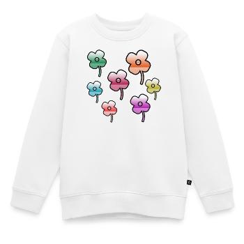 Blumen - Kinder Premium Organic Sweatshirt - Weiß - Vorne - AI Model Kid Male (0cm)