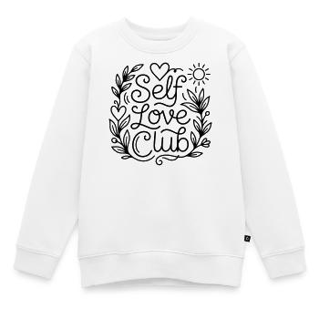 L’amour de soi - Sweat Premium enfant bio - blanc - Devant - AI Model Kid Male (0cm)