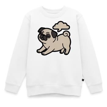 Pupsender Mops Hund Lustig - Kinder Premium Organic Sweatshirt - Weiß - Vorne - AI Model Kid Male (0cm)