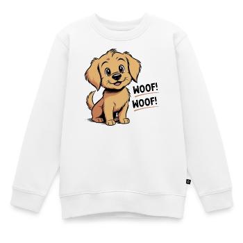 Cozy den Hund – Wuff – Wuff - Kinder Premium Organic Sweatshirt - Weiß - Vorne - AI Model Kid Male (0cm)