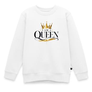 Ich bin eine Königin - Goldene Krone - Kinder Premium Organic Sweatshirt - Weiß - Vorne - AI Model Kid Male (0cm)