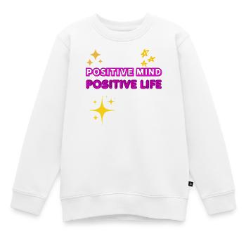 Positive Mind Positive Life Geschenkidee  - Kinder Premium Organic Sweatshirt - Weiß - Vorne - AI Model Kid Male (0cm)
