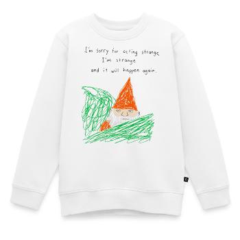 Sorry For Acting Strange Gartenzwerg Meme - Kinder Premium Organic Sweatshirt - Weiß - Vorne - AI Model Kid Male (0cm)