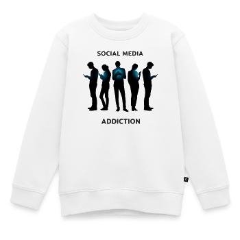 Mediensucht Silhouetten Neon - Kinder Premium Organic Sweatshirt - Weiß - Vorne - AI Model Kid Male (0cm)