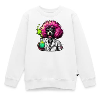 Hund als Chemiker im Pink-Laborkittel - Kinder Premium Organic Sweatshirt - Weiß - Vorne - AI Model Kid Male (0cm)