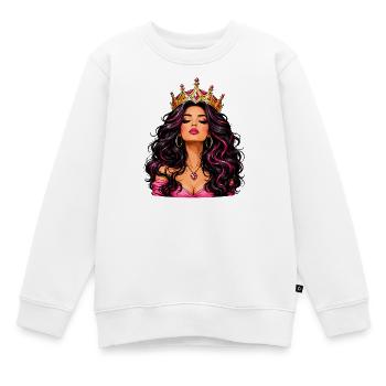 Königin mit Krone und Schmuck - Kinder Premium Organic Sweatshirt - Weiß - Vorne - AI Model Kid Male (0cm)