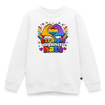 Droit contre la haine Arc en ciel Fierté Égalité - Sweat Premium enfant bio - blanc - Devant - AI Model Kid Male (0cm)