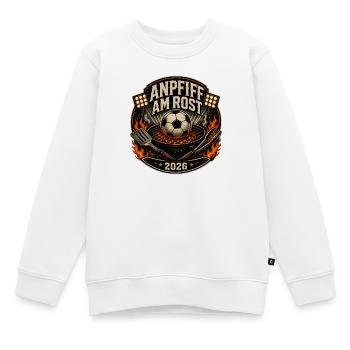 Anpfiff am Rost 2026 Fußball Grillen BBQ Shirt - Kinder Premium Organic Sweatshirt - Weiß - Vorne - AI Model Kid Male (0cm)