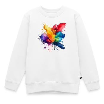 Farbspritzer Explosion - Kinder Premium Organic Sweatshirt - Weiß - Vorne - AI Model Kid Male (0cm)