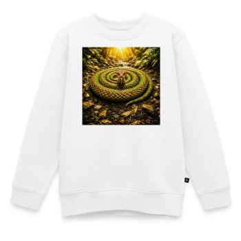 Serpent cobra à couronne de soleil dans la jungle - Sweat Premium enfant bio - blanc - Devant - AI Model Kid Male (0cm)