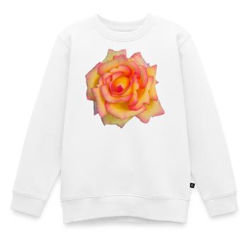 Art de la fleur de rose jaune rose rose enflammée - Sweat Premium enfant bio - blanc - Devant - AI Model Kid Male (0cm)