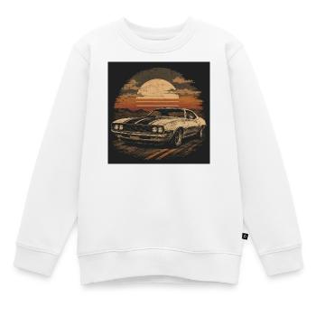 Voiture rétro - Sweat Premium enfant bio - blanc - Devant - AI Model Kid Male (0cm)