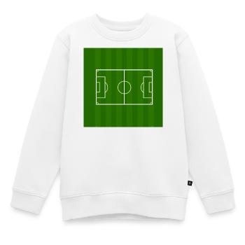 Fussballfeld Minimal Linienkunst - Kinder Premium Organic Sweatshirt - Weiß - Vorne - AI Model Kid Male (0cm)