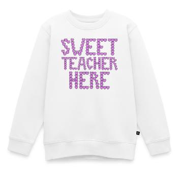 Süße Lehrerin hier Typografie - Kinder Premium Organic Sweatshirt - Weiß - Vorne - AI Model Kid Male (0cm)