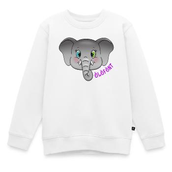Ölöfönt - The sugar-sweet elephant with glittering eyes - Kids Premium Organic Sweatshirt - white - Front - AI Model Kid Male (0cm)