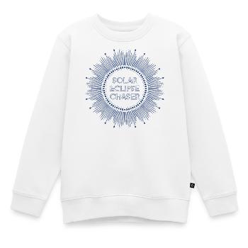 Bleu chasseur d’éclipse solaire - Sweat Premium enfant bio - blanc - Devant - AI Model Kid Male (0cm)