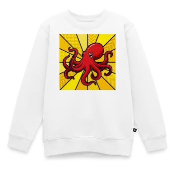 Krake - Kinder Premium Organic Sweatshirt - Weiß - Vorne - AI Model Kid Male (0cm)